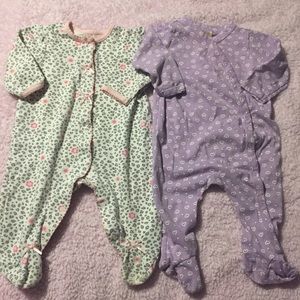 💕 Baby Girl Sz 3m Footie Pajamas 💕